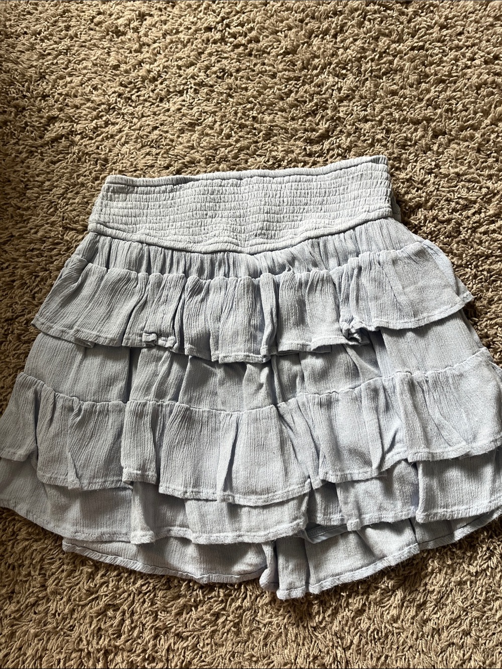 Hollister Light Blue Tiered Ruffle Skirt